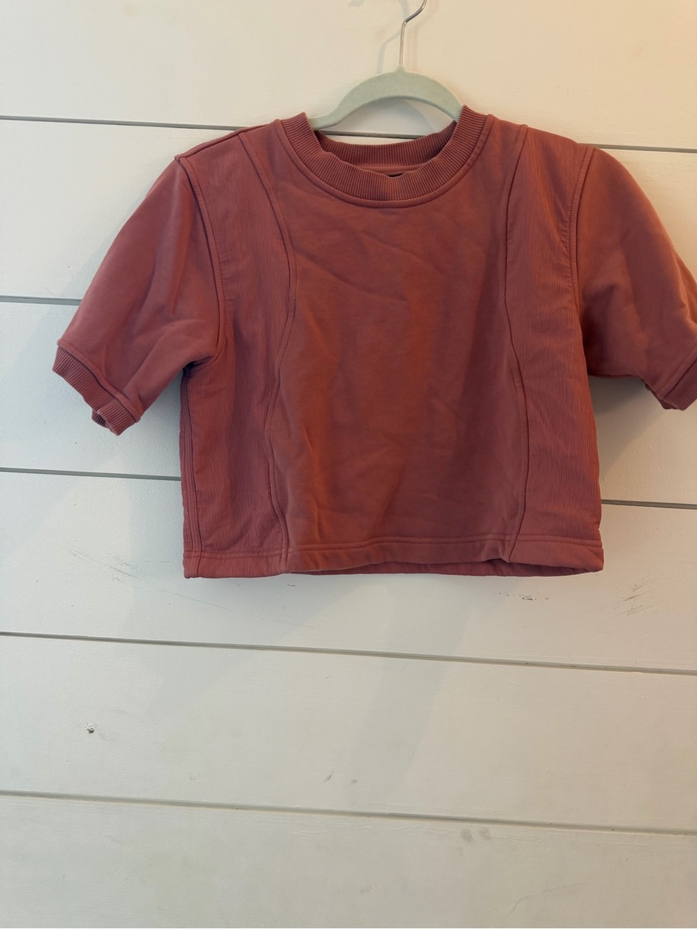 Lululemon Dusty Rose Short Sleeve Crewneck cropped shirt
